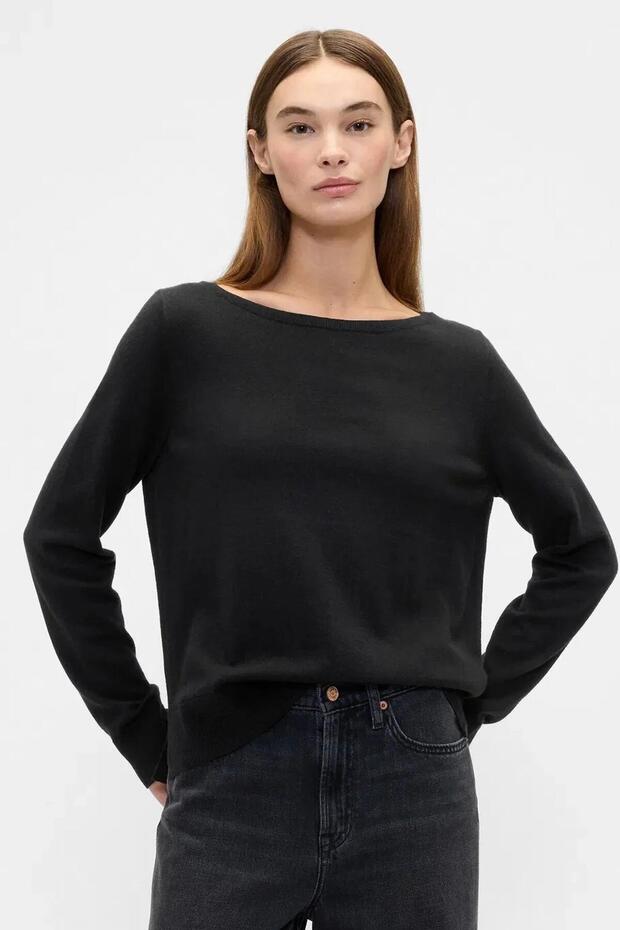791281001 V-Bella Boatneck Kadın Sweatshirt Siyah - 1