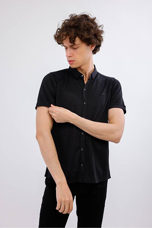 قميص MIRARI الأساسي بأكمام قصيرة - أسود - 3