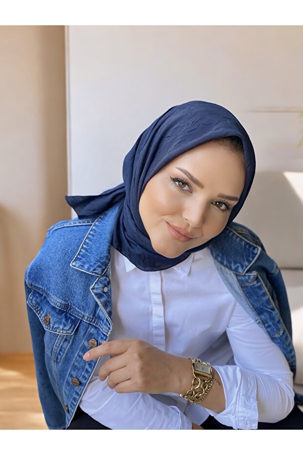 BAMBU KRAŞ EŞARP LACİVERT