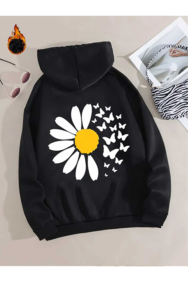 Daisy Patterned Hoodie - 3