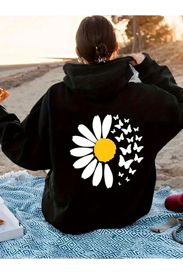 Daisy Patterned Hoodie - 1