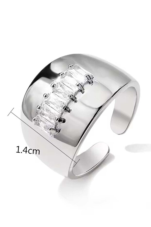 Adjustable Open Silver Ring - 1