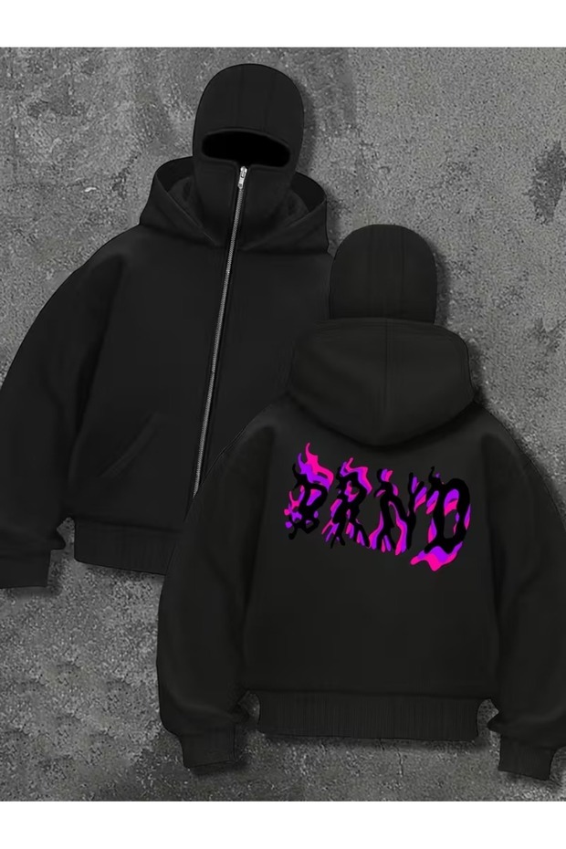 Snow Masked Ninja Unisex Sweatshirt Cardigan 2Strands Thick Fleece