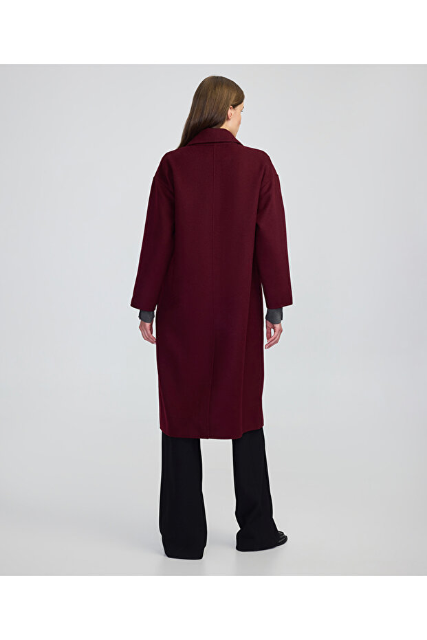 Buttoned Double-Breasted Coat - 7