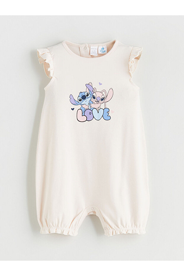 Angel & Stitch Printed Baby Girl Jumpsuit