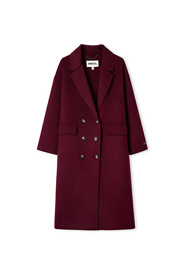 Buttoned Double-Breasted Coat - 3