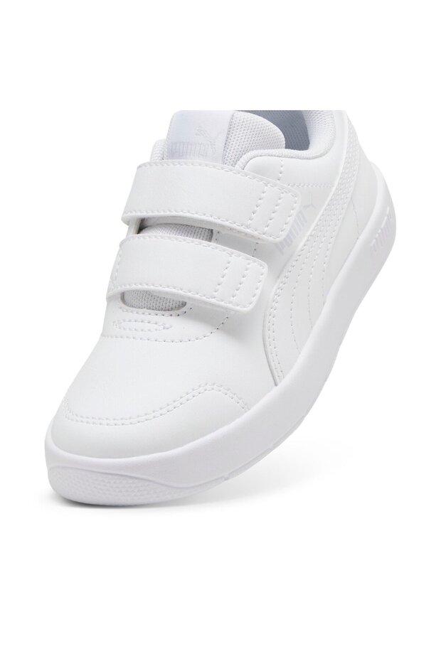 Courtflex V3 V PS-White-White-Silver Mist Çocuk Ayakkabı-Beyaz - 4