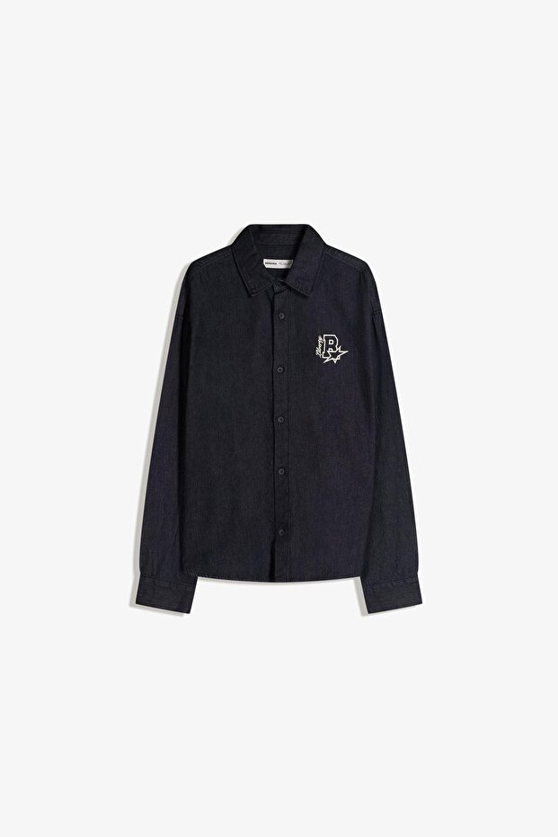 Oversize denim gömlek - 2