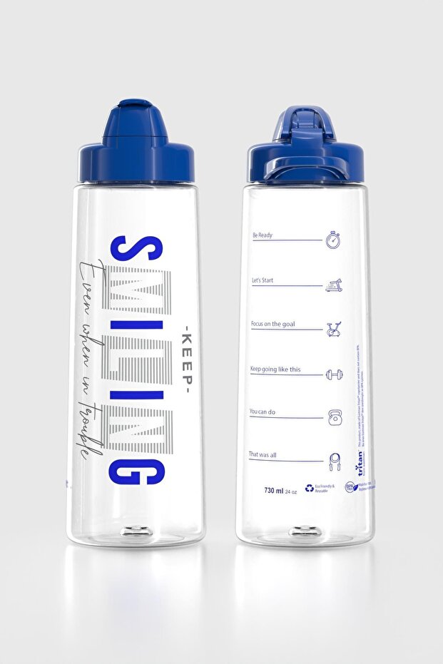 Lidya Smiling Pattern 730 ml Tritan Flask 912035 Blue - 2