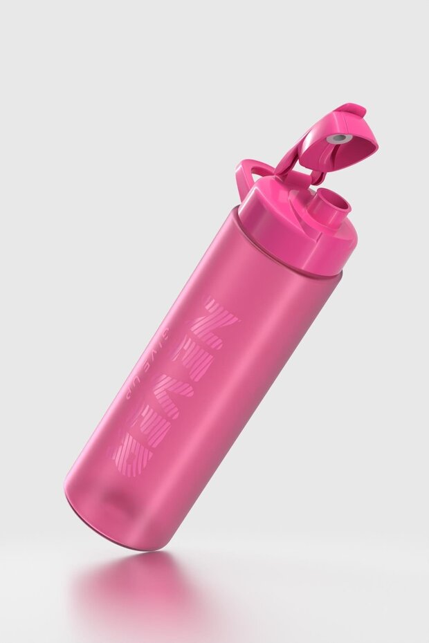 Lidya Text Patterned 630 ml Matte Tritan Bottle 912118 Fuchsia - 3
