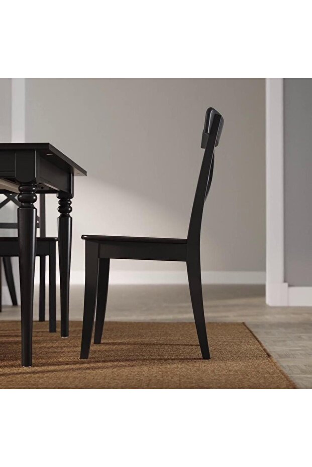 ahşap sandalye, siyah - 4