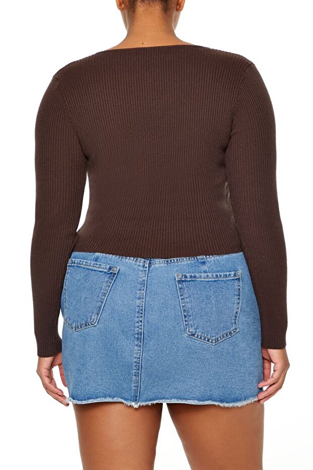 Plus Size Kare Yaka Kazak - 3