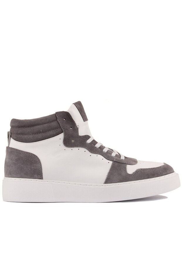 - Black Suede, White Leather Lace-Up Men's Casual Shoes 102-8015-He1065