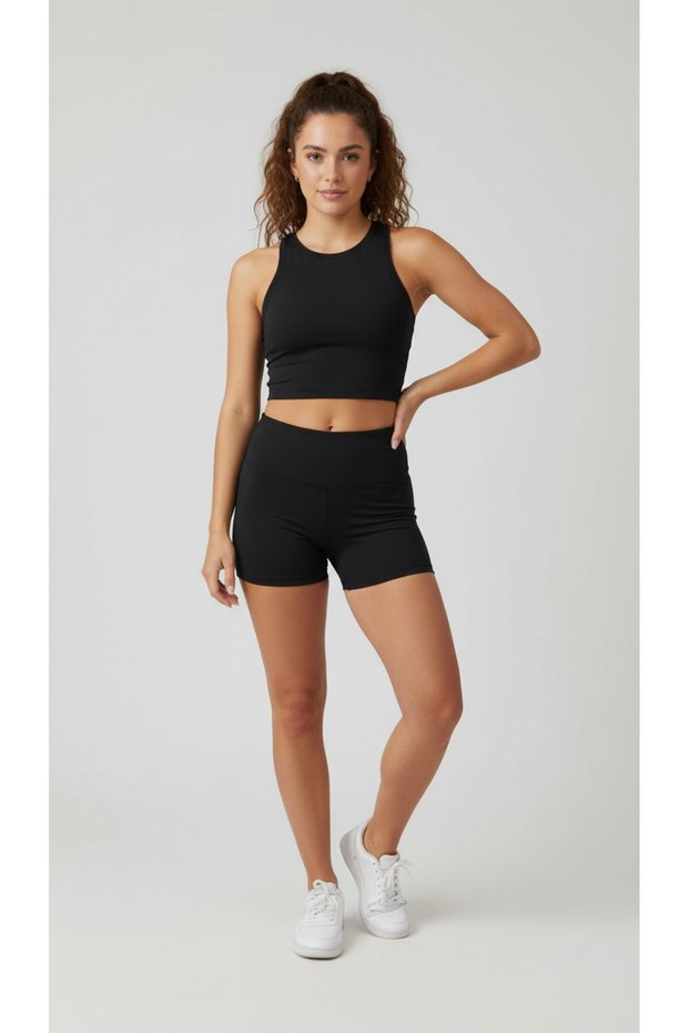 Women's Sports Shorts and Bustier Set High Waist Comfortable Stretchy Lycra Fitness Pilates Yoga Set