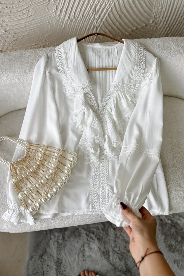 Jotham Beyaz Bluz - 4