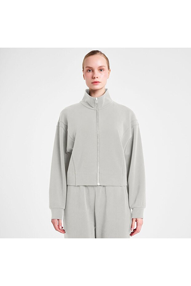 25N-2105 Fermuarlı Sweatshırt - 1