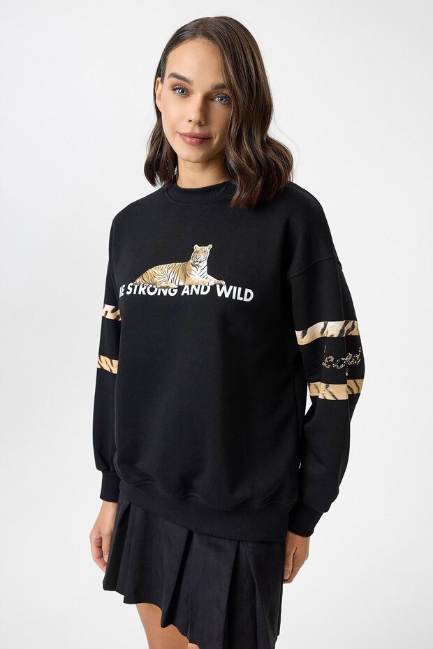 Kaplan Baskılı Sweatshirt - 3