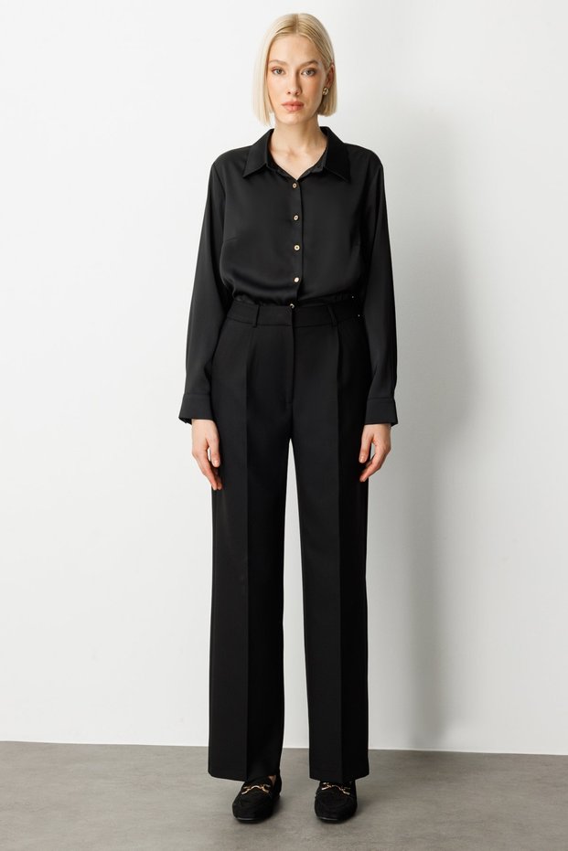 High waist loose leg pants