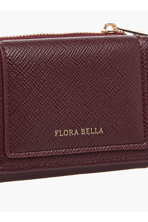 Textured Tri-Fold Wallet with Snap Button Closure - H 9 x W 10.5 x 3.5 cms - 3