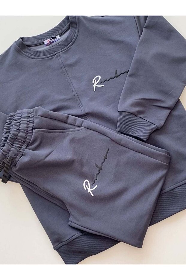 طقم بدلة رياضية من Garson Boy بساق مطاطية مدخنة - 1