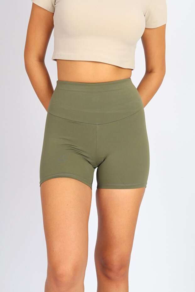 Bıker Haki Kısa Spor Tayt - 3