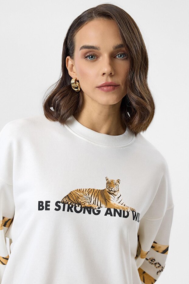 Kaplan Baskılı Sweatshirt - 3