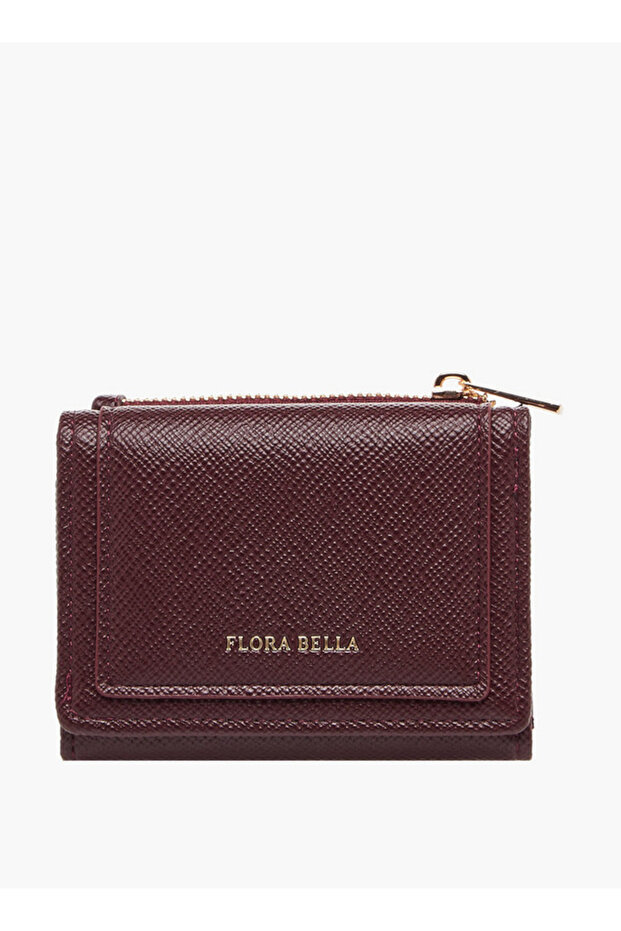Textured Tri-Fold Wallet with Snap Button Closure - H 9 x W 10.5 x 3.5 cms - 1