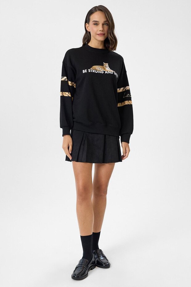 Kaplan Baskılı Sweatshirt - 1