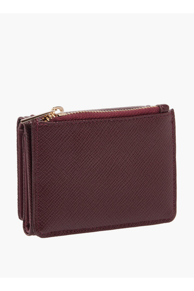 Textured Tri-Fold Wallet with Snap Button Closure - H 9 x W 10.5 x 3.5 cms - 2