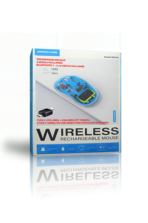 Bluetooth Mouse - TypeC Mouse - USB Mouse - Masaüstü Mouse - Kablosuz Mouse - 4