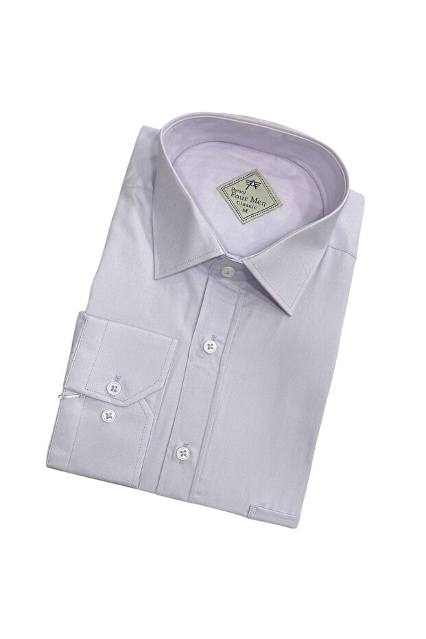 Classic Wide Cut Straight Long Sleeve Men's Shirt