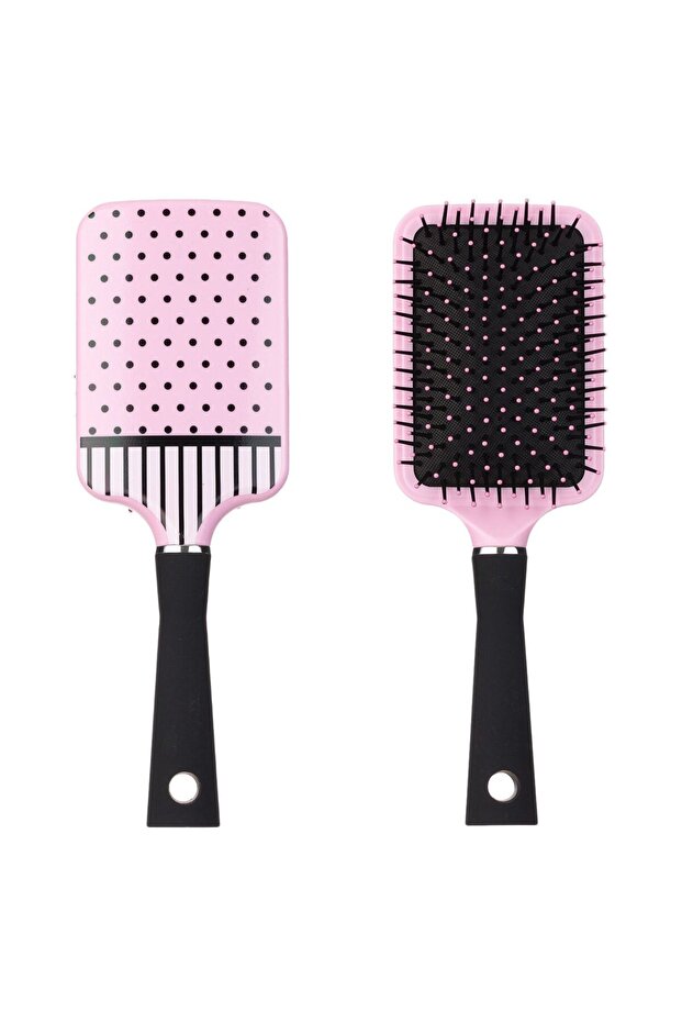 Pink Plastic Square Flat Brush - 1
