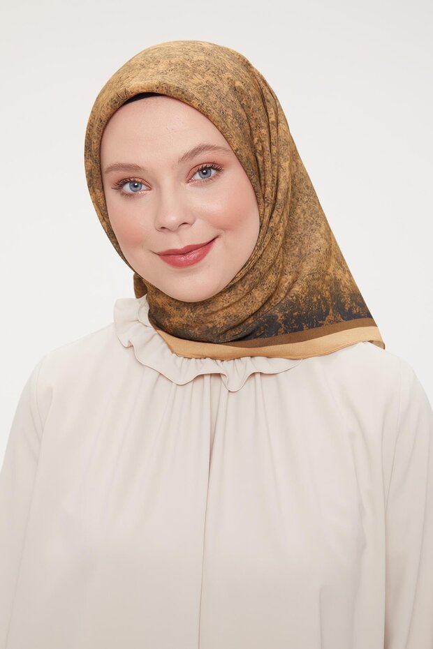 Yavruağzı Ebruli Aura Eşarp - 2