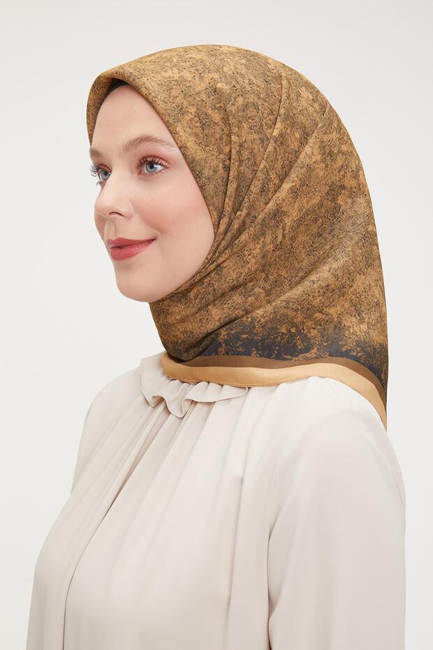 Yavruağzı Ebruli Aura Eşarp - 3