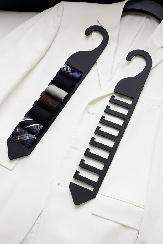 Metal Tie & Accessory Organizer 9 Compartments Closet Organization Hanger Shawl Scarf Belt Hanger Rack