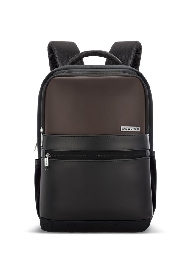 Pioneer 24L Laptop Backpack with Trolley Sleeve For Men & Women (Black/Choco)