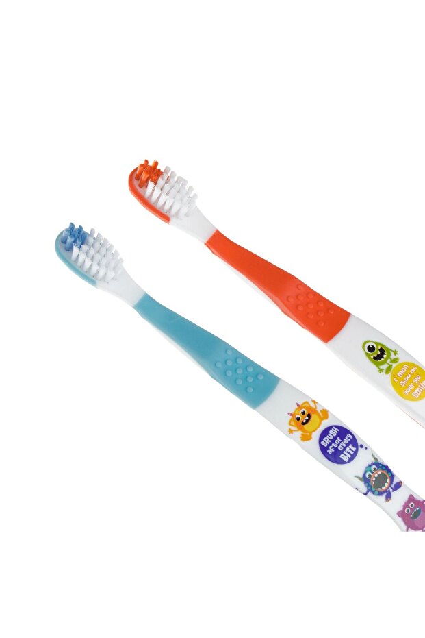 Monster Pattern Toothbrushes for Kids - 2pcs - 2
