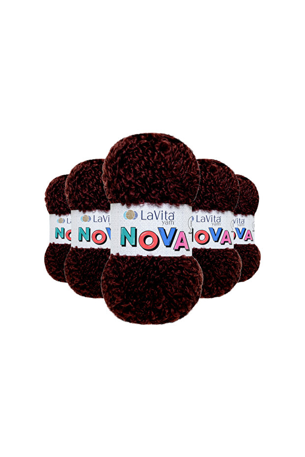 Nova Hand Knitting Yarn 20% Polyester 80% Acrylic 500Gr 5 Pcs (Ln3201 Bordo)
