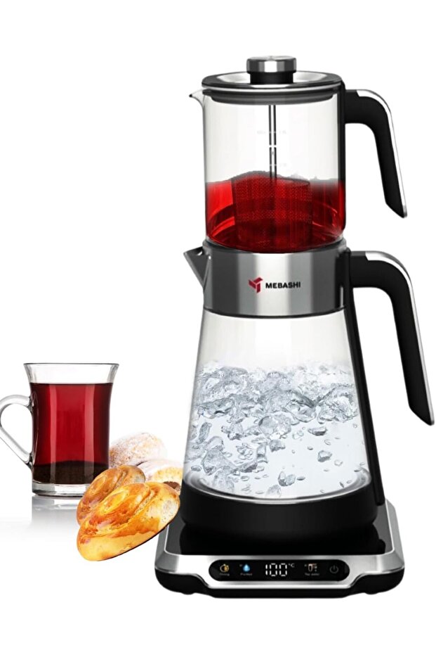 Tea Maker and Kettle, 1.7 L Kettle, 0.8 L Teapot, 4 Functional Settings,(ME-TM305)| 1500W (Black)
