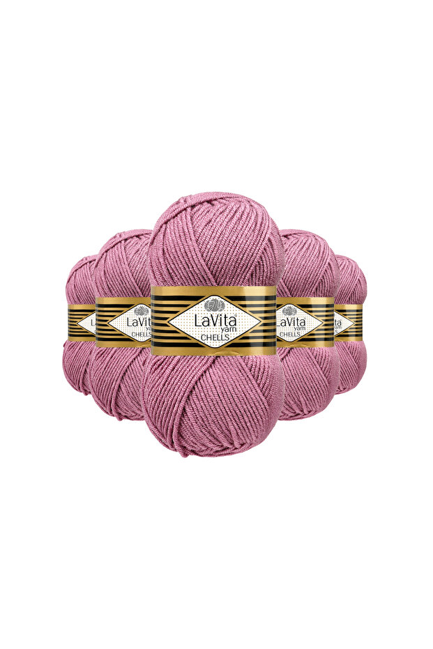 Chells Hand Knitting Yarn 100% Acrylic 500Gr 5 Pcs (9720 Rose)