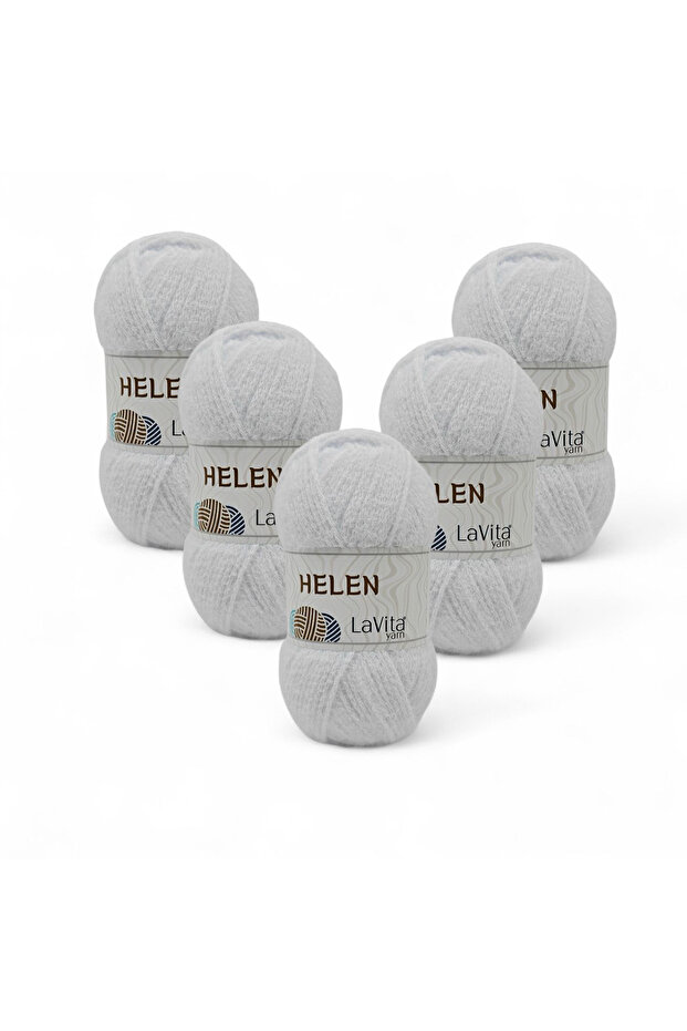Helen Hand Knitting Yarn 100% Exclusive Polyamide 500Gr 5 Pcs (9501 Opti̇k)