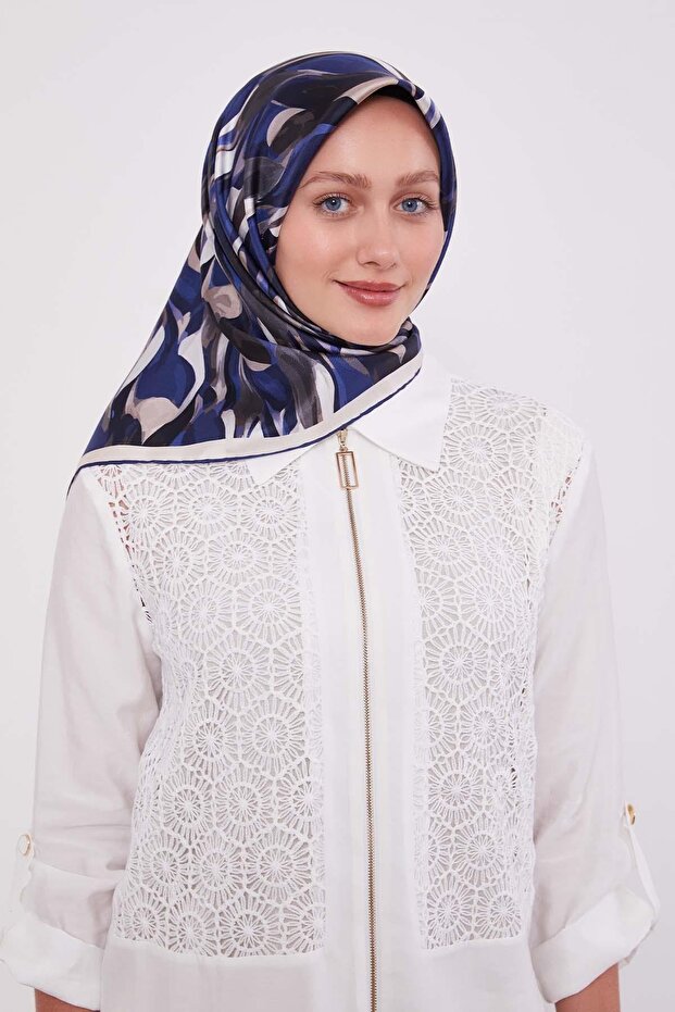 وشاح حريري بنمط إندجو إبرولي - 2