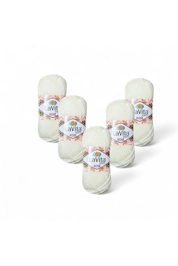 Rose Hand Knitting Yarn 100% Acrylic 500Gr 5 Pcs (1046 Dark Cream)
