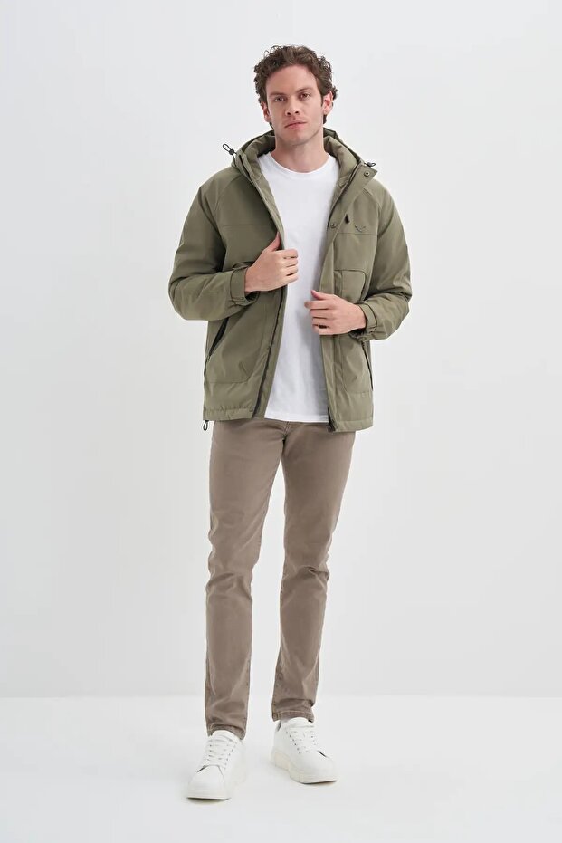Dynamic Micro Textured Regular Fit Coat-10410