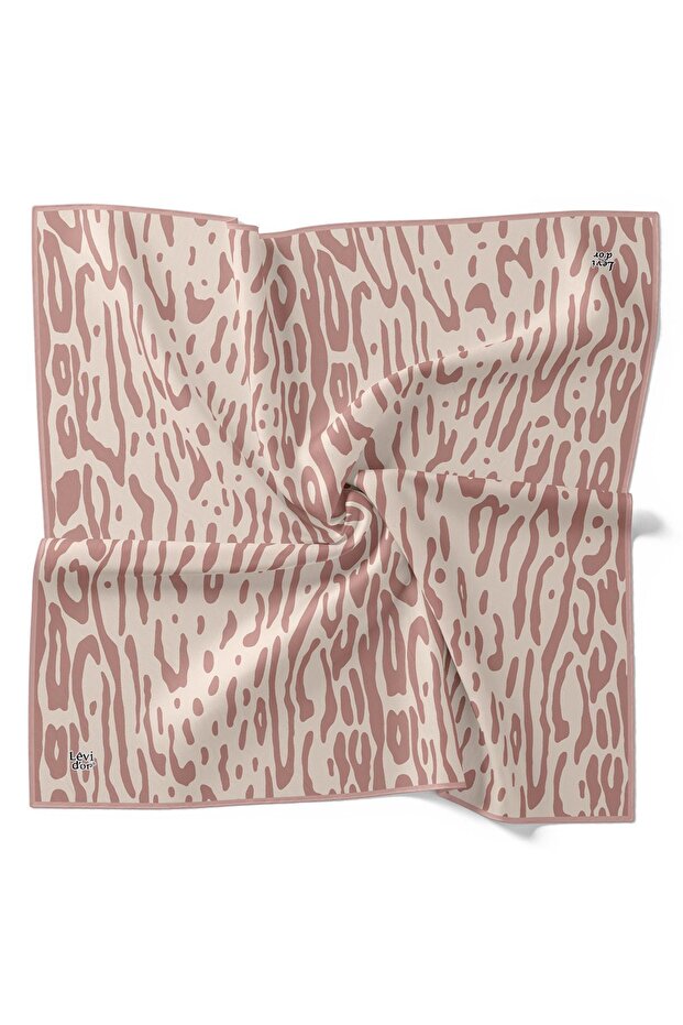 وشاح حريري بنمط الفهد من قماش التويل - 4