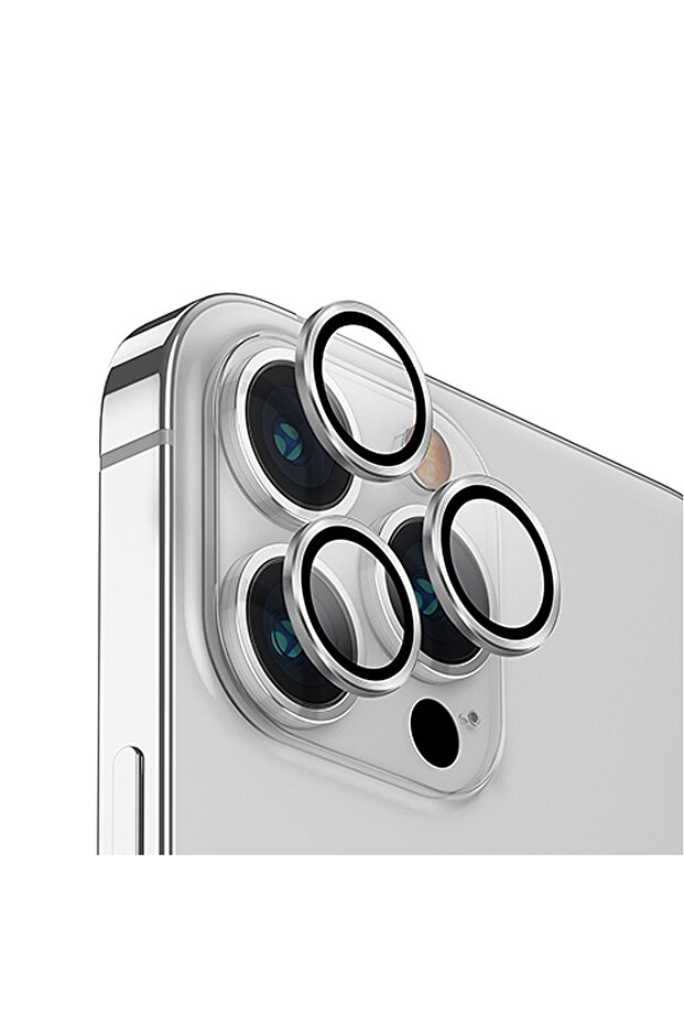 Camera Lens Protector for Apple Iphone 15 Pro / 15 Pro Max, Silver - 1