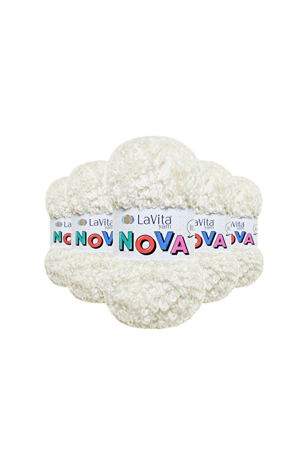 Nova Hand Knitting Yarn 20% Polyester 80% Acrylic 500Gr 5 Pcs (Ln1011 Cream)