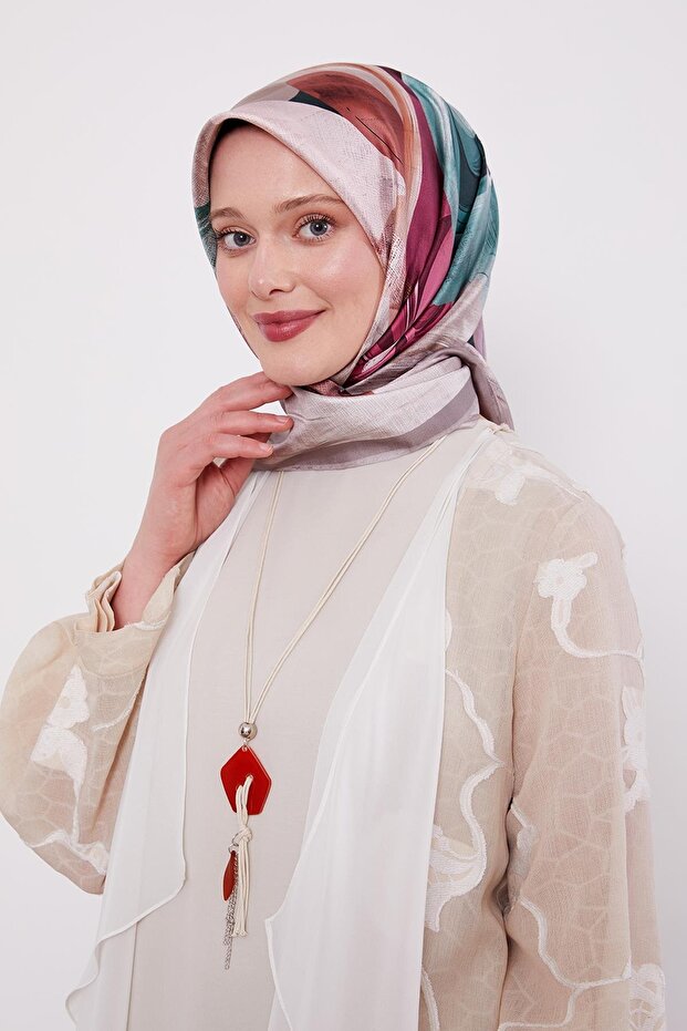 المنك البنفسجي نمط حك وشاح الحرير - 2