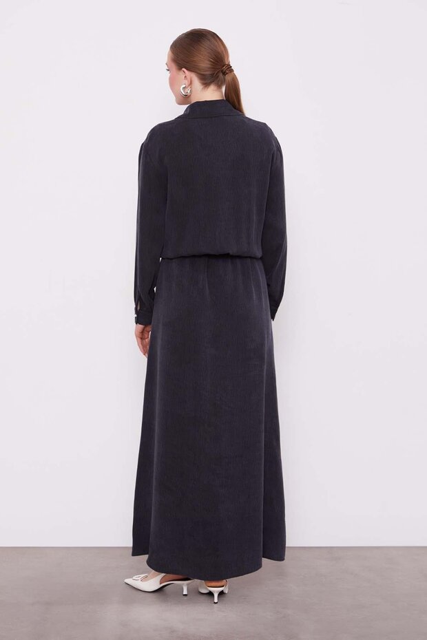 Siyah Taş Detaylı Fermuarlı Ceket Takım - 6