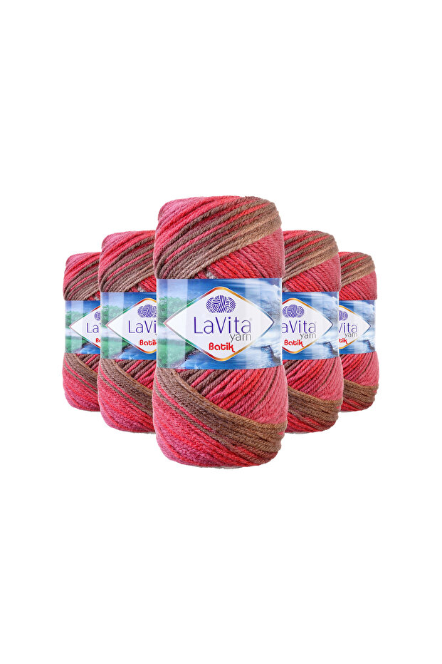 Batik Hand Knitting Yarn 100% Acrylic 500Gr 5 Pcs (Dg02 Papatya)